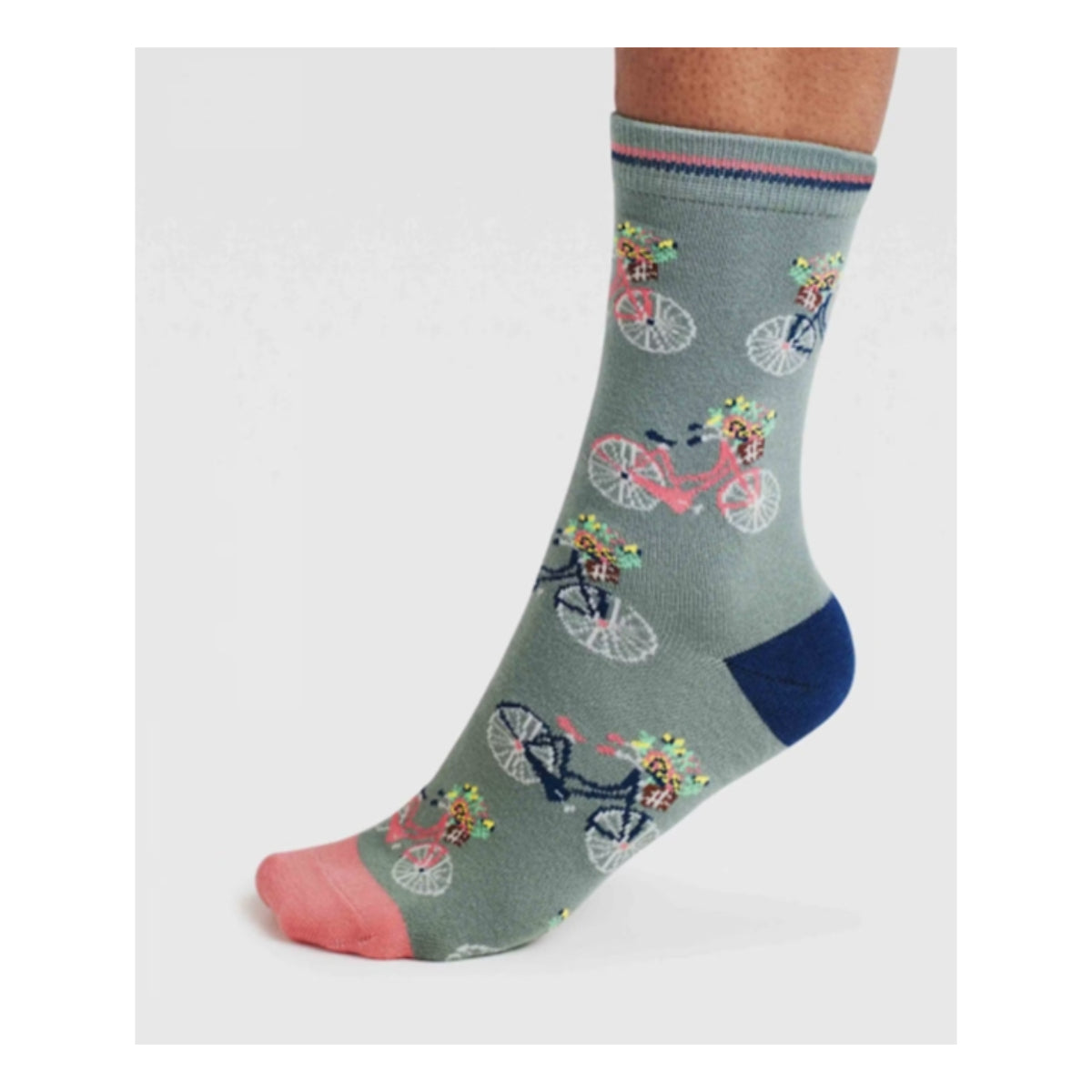 Bamboo Floral Bicycle Socks