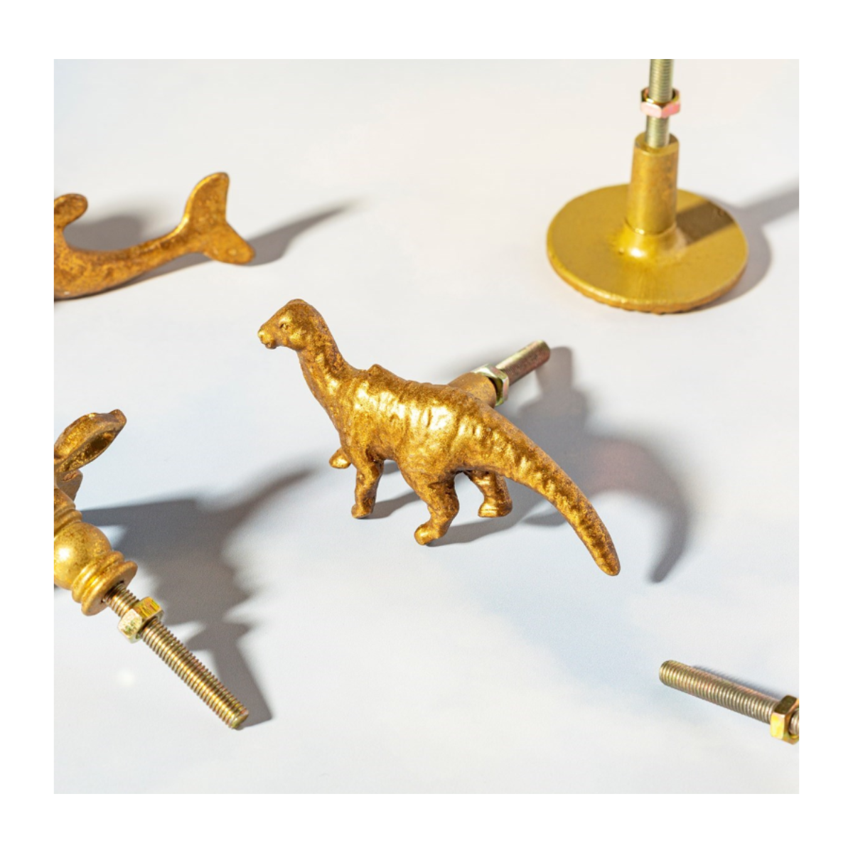 Gold Dinosaur Drawer Knob