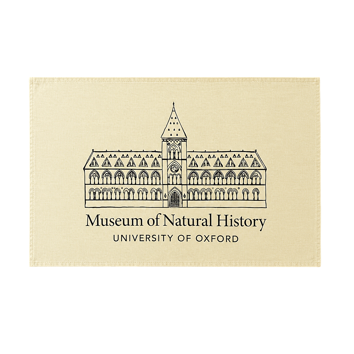 Museum Natural History Building Beige Tea Towel