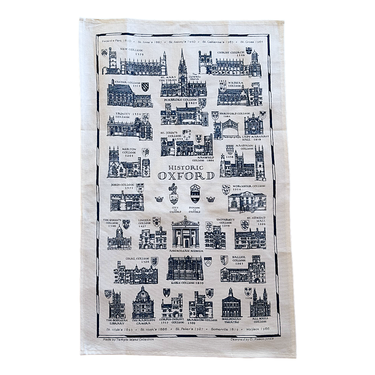 Tea towel Oxford heritage