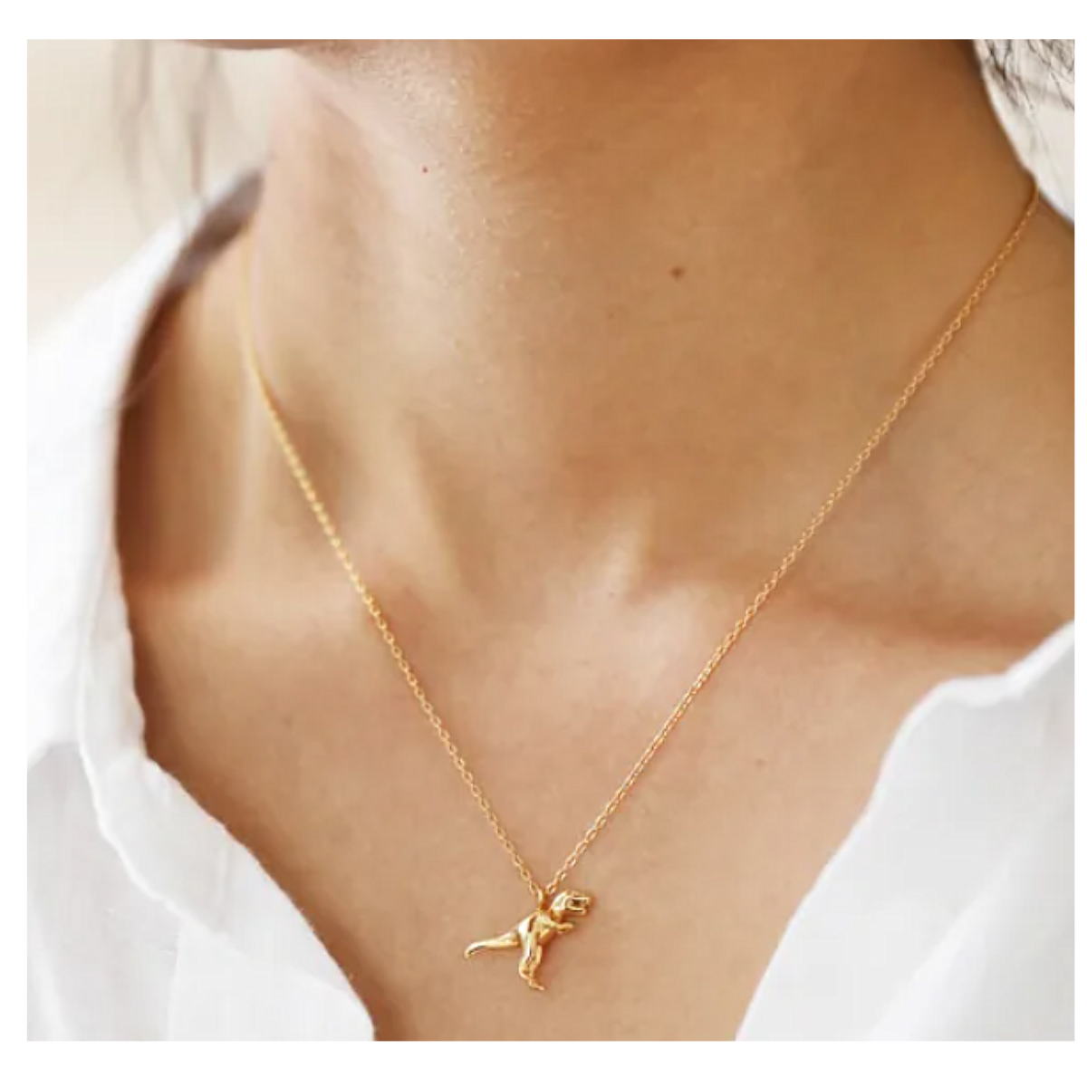 Gold T.rex Dinosaur Necklace