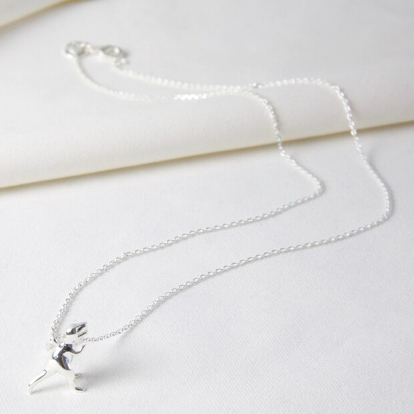 Silver T.rex Dinosaur Necklace