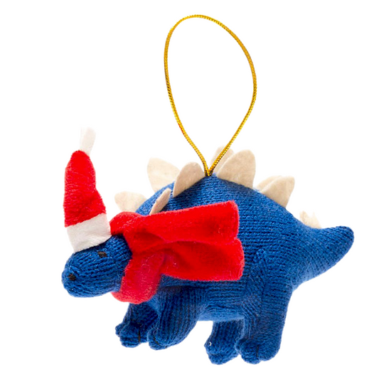 Knitted Stegosaurus Christmas Decoration