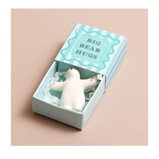 Tiny Matchbox Ceramic Bear Token