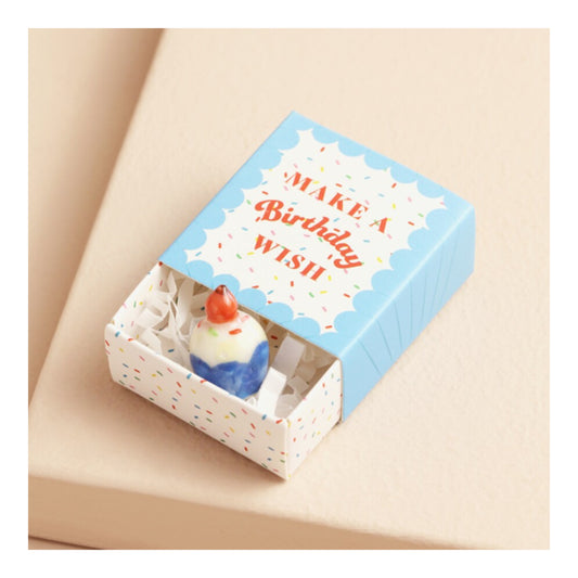 Tiny Matchbox Ceramic Cupcake Token